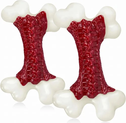 Miniatura 10 de Kseroo - Juguetes para perros de raza grande que son masticadores agresivos, huesos resistentes, juguetes masticables de nailon para la dentición