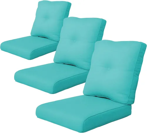 Miniatura 16 de Rilyson Cojines de patio para muebles de exterior, 22 x 24 pulgadas, respaldo alto y asiento profundo, cojín de exterior para sillas de patio, sofá