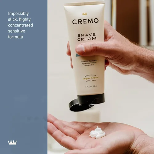 Miniatura 4 de Cremo Crema de Afeitar Sensible, Crema de Afeitar Ultra-Deslizante Asombrosamente Superior para Hombres, Combate Cortadas, Cortes y Quemaduras
