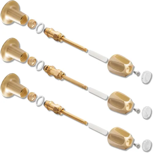 Miniatura 5 de SENTO Juego de llave de bañera y ducha de 3 asas para grifos Price Pfister, fácil instalación, metal resistente, latón satinado