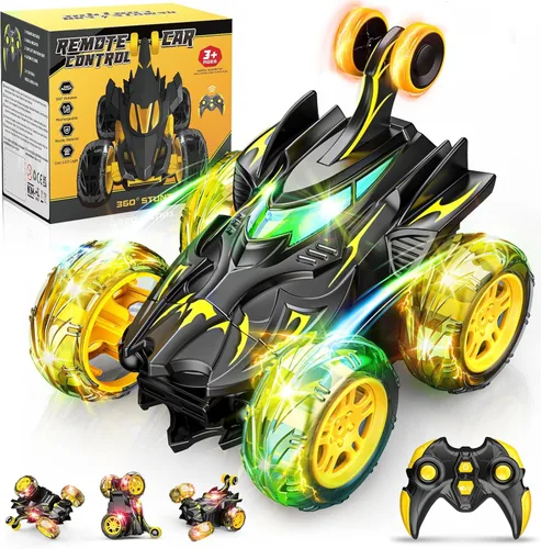 Miniatura 8 de Coche a Control Remoto, Juguetes para Niños de 4 a 6 años, 6 a 8, 8 a 12 años, Rotación de 360°, 2.4 GHz, Coches RC de Acrobacias Rápidas con Luces