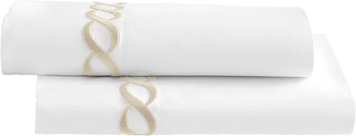 Miniatura 4 de Kassatex Standard Catena Bedding Collection - Juego de fundas de almohada, color blanco