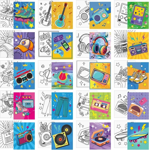 Sherr Juego de 20 lienzos estirados predibujados con diseño de reina, negro para pintar para adultos, lienzo de algodón estirado para pintar para