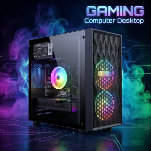 Miniatura 5 de STGAubron Computadora de escritorio para juegos, Radeon RX 560 4G, Intel Core i7 8ª generación hasta 4.1GHz, 16G DDR4, 512G SSD, WiFi 6 y BT 5.2