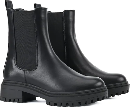 Miniatura 4 de Botas altas de moda hasta el tobillo grueso con plataforma a media pantorrilla para mujer (WANTED1)