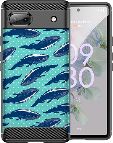 Miniatura 13 de CasesOnDeck Black TPU Case Compatible with Google Pixel 6A (2022) / Pixel 6A Case Slim Minimalistic Flexible Textured Cover -Bass Fishing