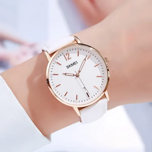 Miniatura 3 de SKMEI Womens Watches for Ladies Female Leather Band Big face Waterproof Thin Minimalist Fashion Casual Simple Dress Analog Quartz with Date Luminous