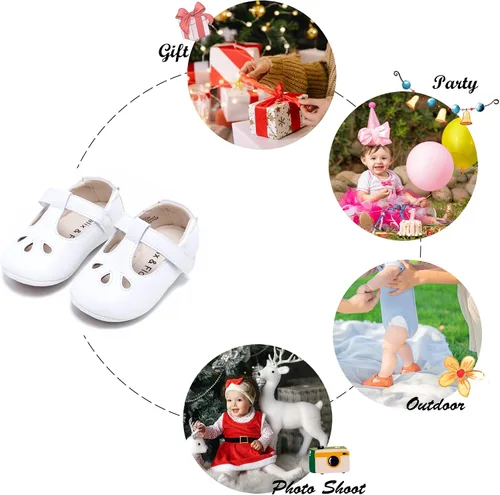 Miniatura 154 de Felix & Flora Zapatos de bebé de suela suave - Zapatos de bebé para caminar, mocasines, suela de goma, zapatos de cuna