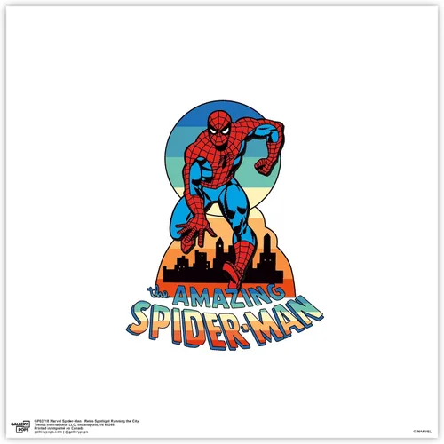 Miniatura 9 de Trends International Gallery Pops Marvel Spider-Man - Arte de pared retro con foco corriendo la ciudad, 12 x 12 pulgadas, arte de pared de Gallery