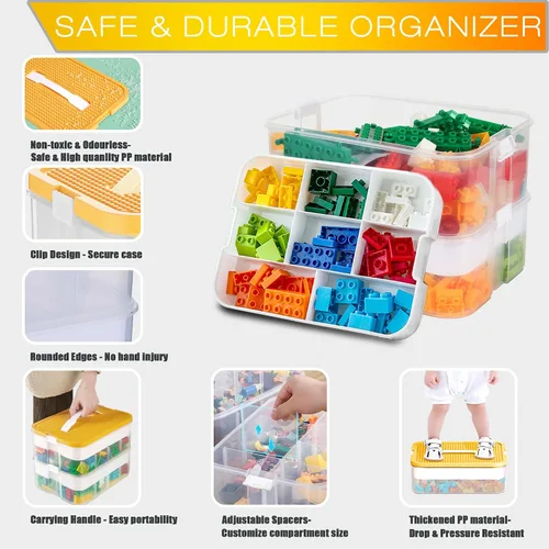 Miniatura 6 de Organizador de almacenamiento de juguetes para niños para bloques de construcción de Lego Caja contenedora transparente de bloques de construcción