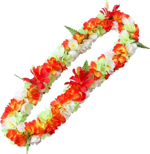 Miniatura 7 de 1 collar hawaiano de Leis de flores tropicales para niños y adultos, decoración hawaiana de Luau, playa, boda, cumpleaños, graduación, fiesta