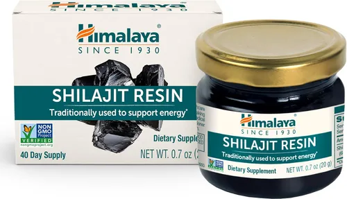 Himalaya Resina n Shilajit, superalimento energético, 60% ácido fúlvico, sin OMG, tarro de 0.7 oz (20 g), suministro para 40 días
