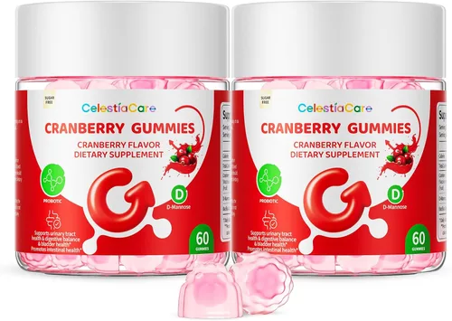 Gomitas de arándanos con probióticos y D-manosa para mujeres y hombres - Salud de la vejiga y el tracto urinario, apoyo digestivo e inmunológico,