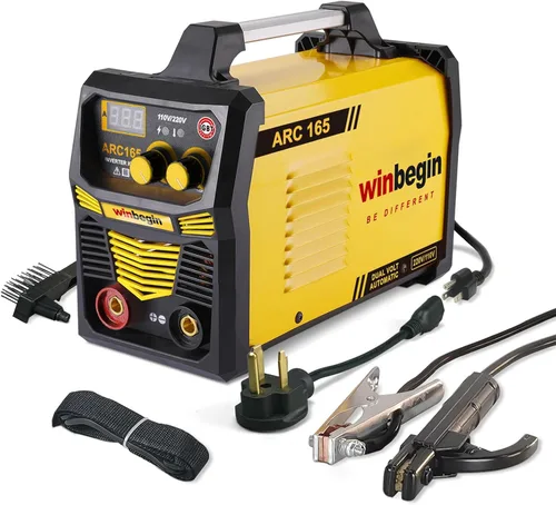 Máquina de soldadura por arco de 110 V/220 V, pantalla digital, varilla máxima de 165 A 5/32 pulgadas, soldador de palo resistente, soldadura fácil,