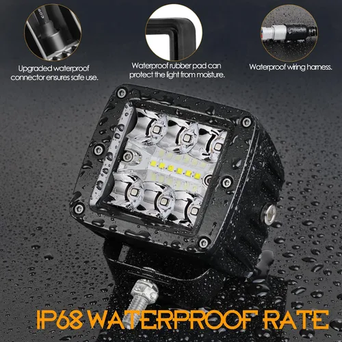 Miniatura 6 de Nirider - Cápsulas LED RGB, 2 unidades, barra de luz LED de 3 pulgadas con arnés de cableado, luces LED de cubo multicolor, Bluetooth que cambia