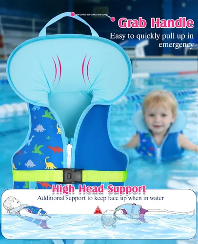 Miniatura 2 de HeySplash Chaleco de natación para niños pequeños, flotadores para niños de 22 a 44 libras/22 a 55 libras, chaqueta de natación para niños