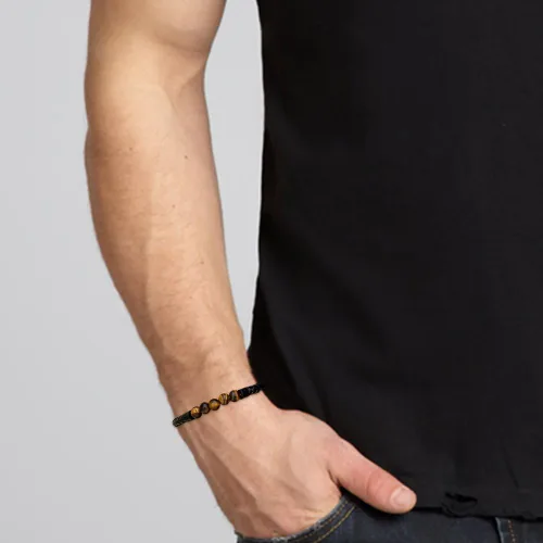 Miniatura 7 de Ckysee Healing Balancing Genuine Leather Beads Bracelet Magnetic Clasp Bracelet 8.5