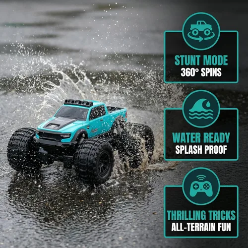 Miniatura 7 de KB KAIBO 8816 Auto de control remoto anfibio 1:12 con dirección proporcional completa, totalmente impermeable, todo terreno, camión monstruo RC