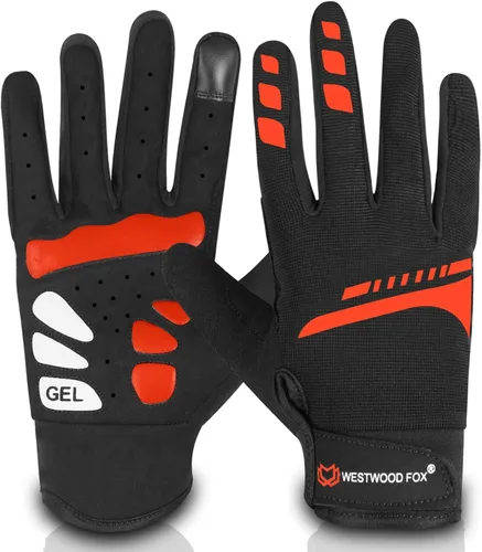 Miniatura 8 de WESTWOOD FOX Guantes de ciclismo para hombres y mujeres, dedo completo, antideslizantes, para pantalla táctil, transpirables, para ciclismo