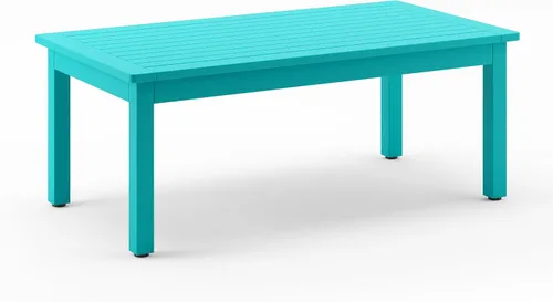 LUE BONA HDPS - Mesa de centro para exteriores, rectangulares exteriores, patas niveladoras ajustables, resistente a la intemperie, mesa de patio