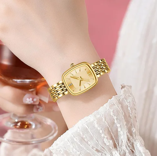Miniatura 2 de BESTKANG Reloj rectangular de moda casual para mujer, reloj de pulsera de cuarzo con pulsera de acero inoxidable, resistente al agua.