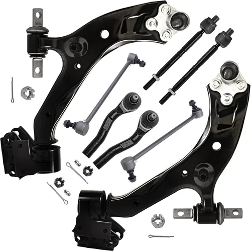 Miniatura 407 de Detroit Axle - Kit de brazos de control de extremo delantero de 8 piezas para Dodge Dakota 00-04, Durango 00-03, 4 brazos de control superior e