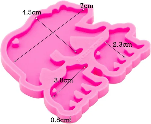 Miniatura 6 de Angel Wings Molde de familia de osos súper brillantes, moldes de silicona para madre y bebé, molde de llavero personalizado para llavero de arcilla