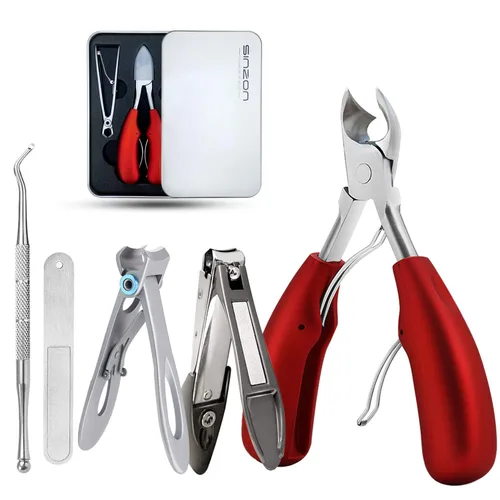 Miniatura 8 de Cortaúñas gruesas para dedos de los pies, podólogo, para uñas encarnadas y gruesas, para hombres y personas mayores, de acero inoxidable de grado