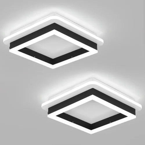 Miniatura 23 de CANEOE Luz de Pasillo Cuadrada de 24W, Moderna Luz de Techo LED de Montaje al Ras, Luces de Acrílico Blanco Cerca del Techo para Dormitorio Comedor