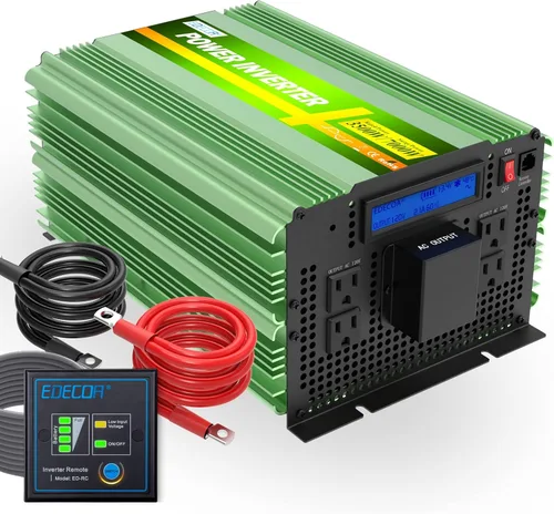 Miniatura 11 de EDECOA Inversor de onda sinusoidal pura de 3500 W CC 12 V a 120 V 110 V CA convertidor de corriente alterna para automóvil, caravana, autocaravana