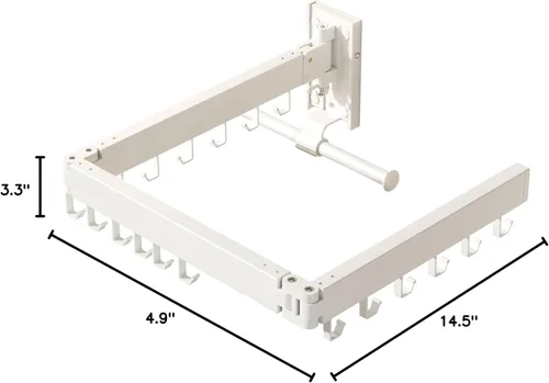Miniatura 8 de Estante de Ropa Montado en Pared HEILAIYI, Perchero de Ropa, Perchero de Secado de Lavandería, Soporte de Pared, Perchero para Ropa, Retráctil