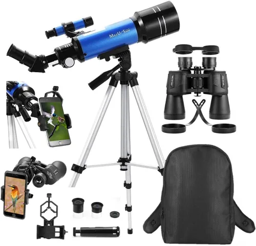 Miniatura 8 de Telescopio lunar para niños y principiantes de astronomía, telescopio refractor con buscador de alcance y 3 oculares, telescopio de viaje