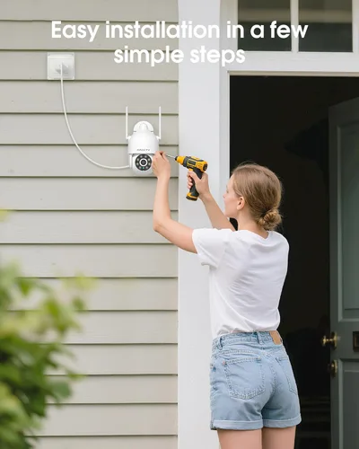 Miniatura 6 de ARCCTV Cámaras de seguridad 2K para exteriores, visión panorámica de 360°, cámara de seguridad WiFi 2.4G/5G con seguimiento de movimiento, foco