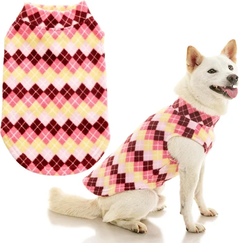 Miniatura 9 de Gooby - Chaleco de Vellón Elástico, Chaleco de Vellón Tipo Pullover Chaqueta Suéter para Perros, Azul Argyle, Extra Pequeño