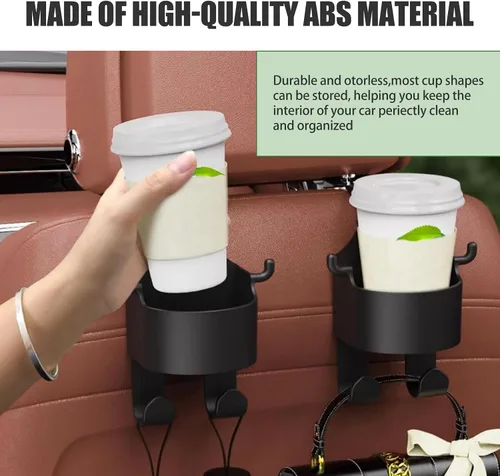 Miniatura 6 de 2 soportes para reposacabezas de asiento, 3 en 1, soporte multifuncional para teléfono celular, soporte colgante para bolso de compras, gancho
