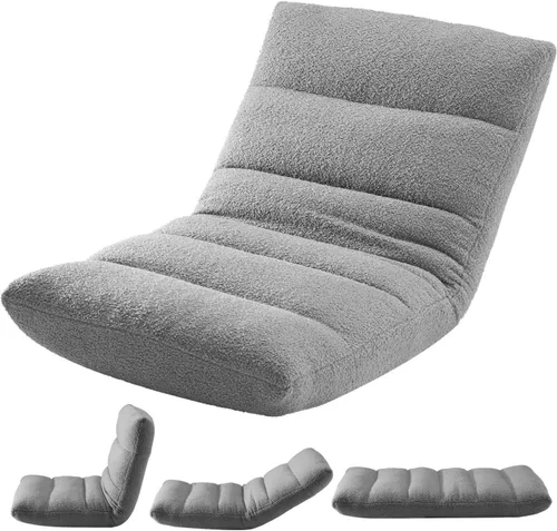 Miniatura 11 de Adjustable Floor Chair with Memory Foam, Folding Gaming Chair with Back Support, Padded Sleeper Bed Couch Recliner, Self-Supporting Floor Lounger