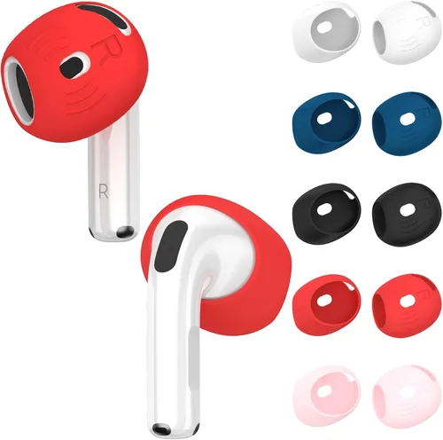 [5 pares] para AirPods 4 Fundas para Puntas de Oído Deportivas Antideslizantes y Anti Rayones de Piel de Silicona Suave Puntas de Oído AirPods 4 Gen