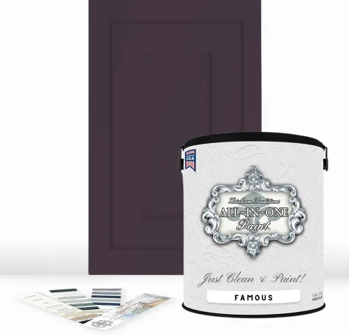 Miniatura 162 de Pintura TODO EN UNO, Abbey (gris cálido), Muestra de 8oz - Pintura duradera para gabinetes y muebles. Imprimación y capa superior incorporadas,