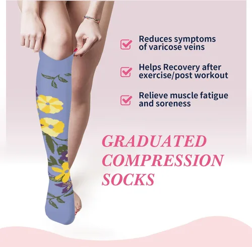 Miniatura 27 de Sooverki - Calcetines de compresión de cobre para circulación, para mujeres y hombres, 6 pares, para correr, atletismo, medicina, enfermería, viajes