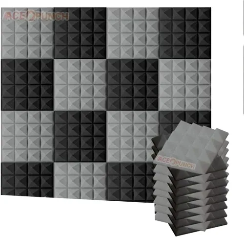 Miniatura 14 de ACE Punch 8 Pack Pirámide Espuma acústica Panel de bricolaje Design Studio Insonorización Azulejos de pared Aislamiento Acústico con pestañas