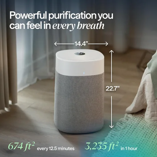 Miniatura 3 de BLUEAIR Purificadores de aire para habitaciones grandes, limpia 3,048 pies cuadrados en una hora, limpiador de aire inteligente HEPASilent