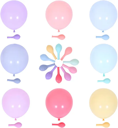 Globos pastel de 12 pulgadas, 100 globos de color arcoíris de color caramelo de macarrón para bodas, cumpleaños, baby shower, suministros de