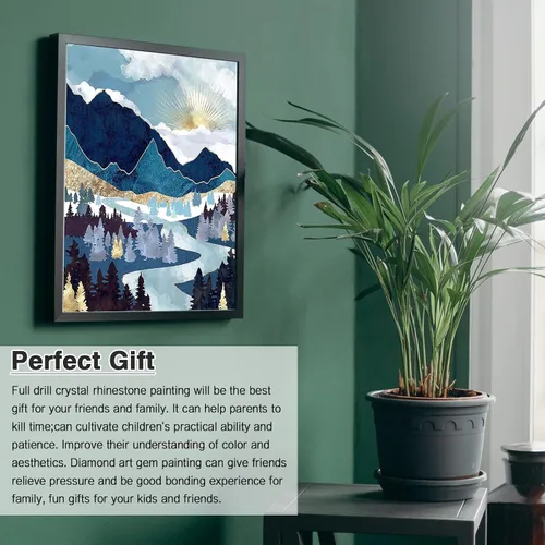 Miniatura 6 de abcGoodefg Kits de Arte de Diamantes para Adultos Paquete de 6, Pinturas de Arte de Diamantes 5D DIY Conjunto de Paisaje de Montaña Taladro Completo