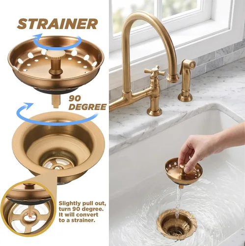 Miniatura 3 de Norme 5 Piezas Conjunto de Colador de Desagüe de Fregadero de Cocina de 3-1/2 Pulgadas Ensamblaje Brida de Triturador de Basura Tapón Obturador