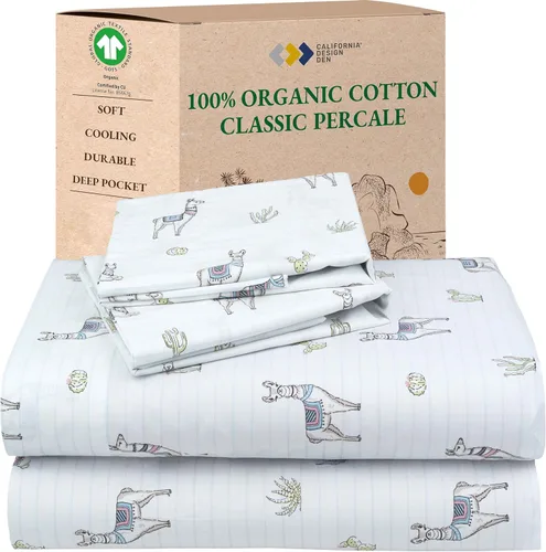Miniatura 10 de California Design Den Sábanas King con Rayas, 100% Algodón Orgánico Percal, Juego de Sábanas de Bolsillo Profundo King y Fundas de Almohada - Raya