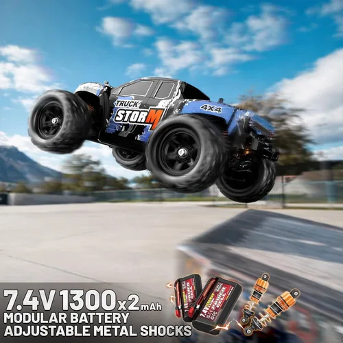 Miniatura 3 de Autos RC 1:18 4x4 Camión monstruo de alta velocidad para niños y adultos, vehículo de control remoto todoterreno de 22.4 mi/h, camión RC impermeable