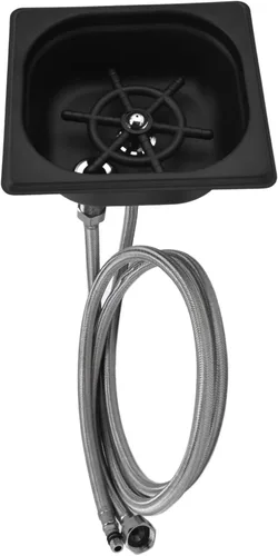 Miniatura 3 de Acero inoxidable Enjuagador de vidrio Copa Lavadora Limpiador automático para Bar Pub Hotel (negro)