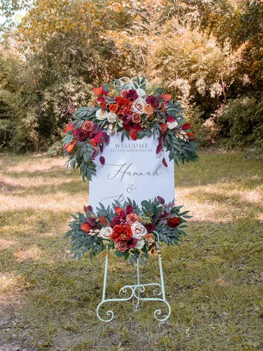 Miniatura 5 de Lisuun Flores de arco de boda, flores artificiales para decoración, guirnalda de flores grandes para estilos bohemios, decoración floral