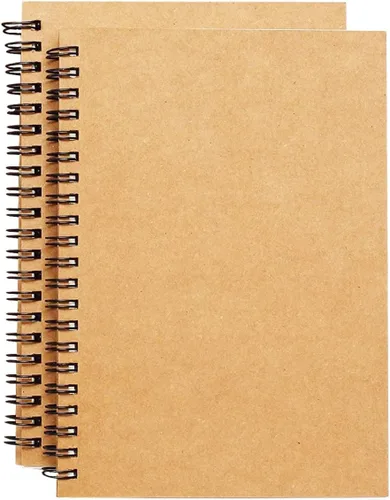 BGJRBY Cuaderno de bocetos en espiral de 8.6 x 11.4 pulgadas, cuaderno grande (tablero de dibujo integrado), cubierta de papel de estraza en blanco,
