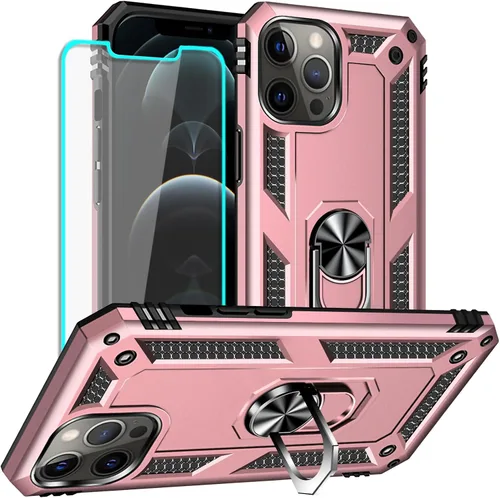 Miniatura 29 de Yiakeng Funda para iPhone 12 Mini: Funda para iPhone 12 Mini con protector de pantalla HD, fundas protectoras de grado militar con anillo para Verde